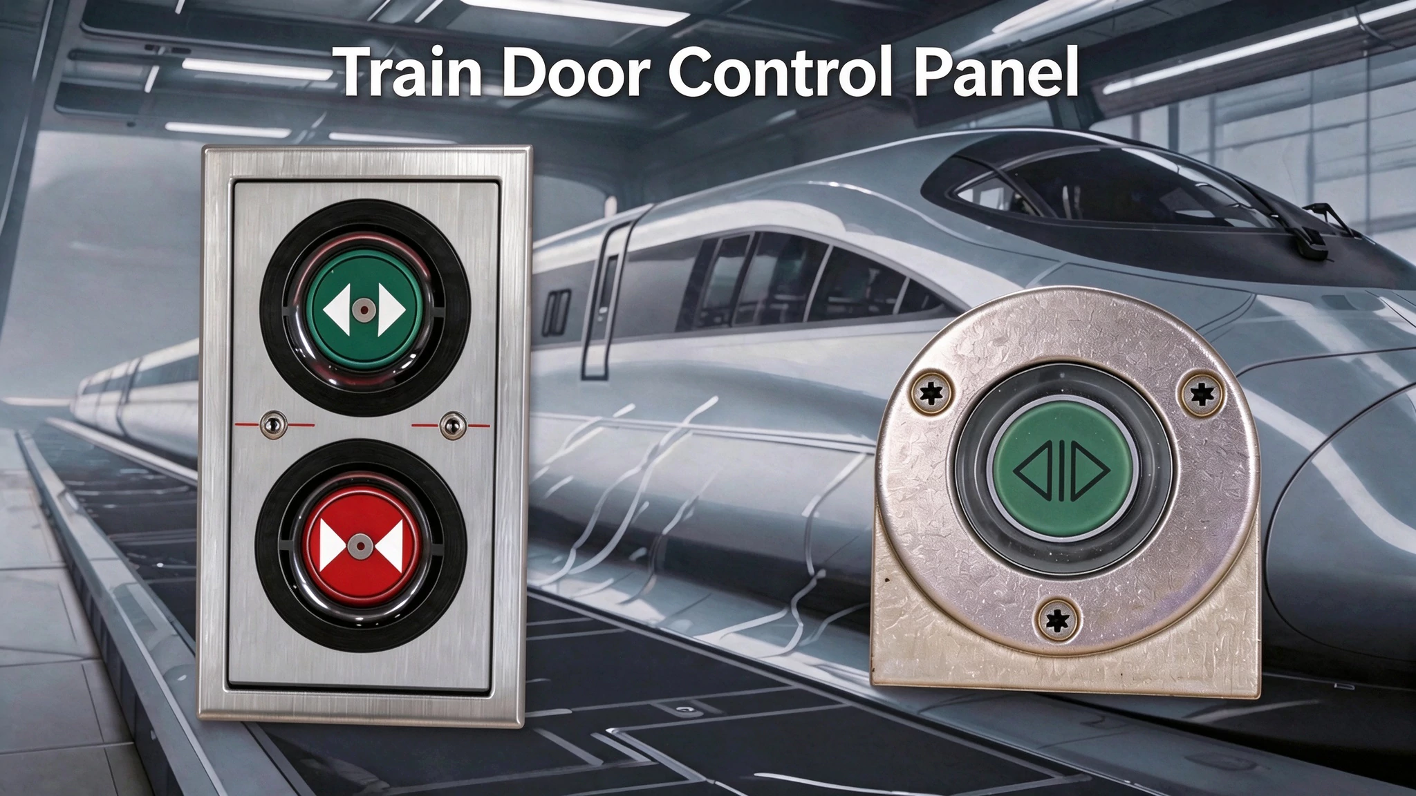 ELEsenson train door opening control panel, metal touch button for high-speed rail vehicle door system