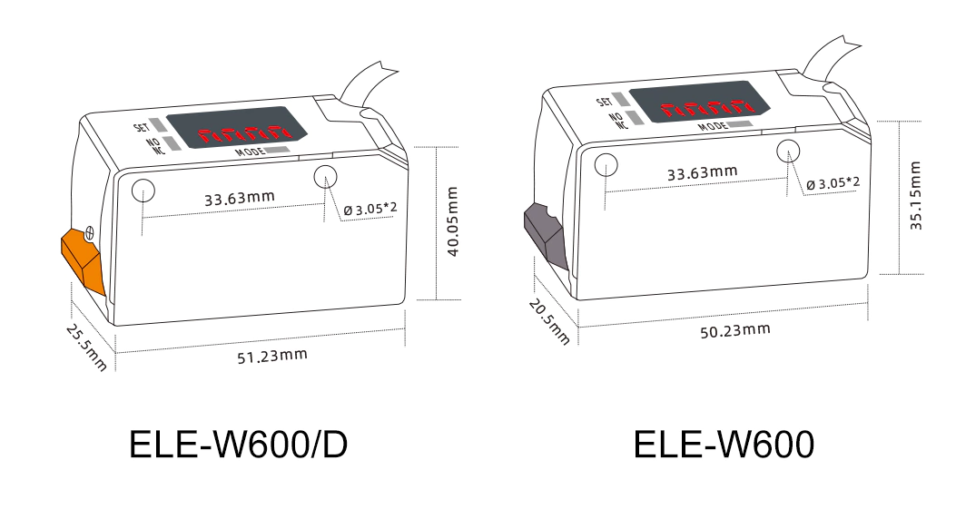 color mark sensor mechanical dimension drawing mounting bracket installation size