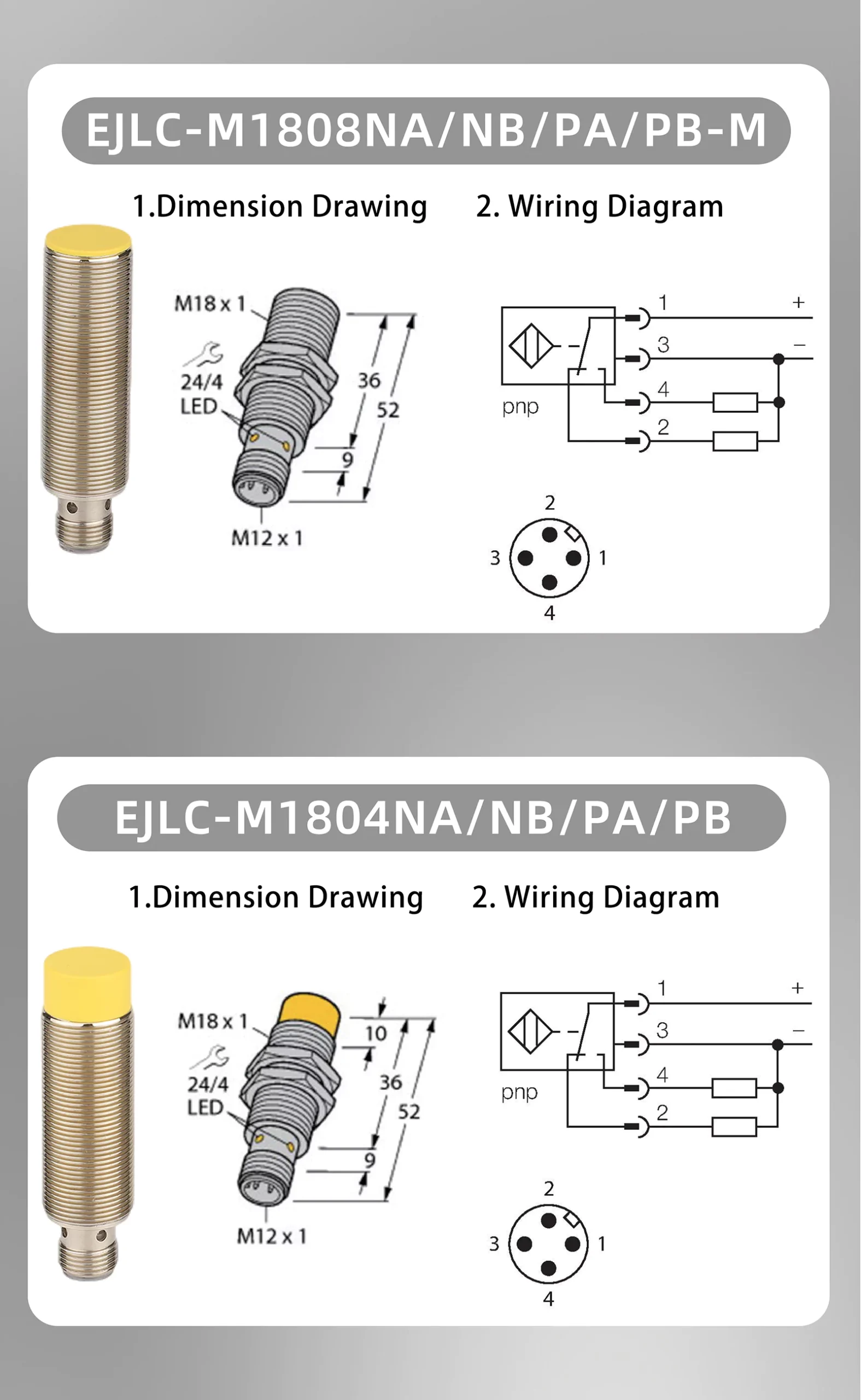Reduction‑Factor‑1 Inductive Proximity Switch