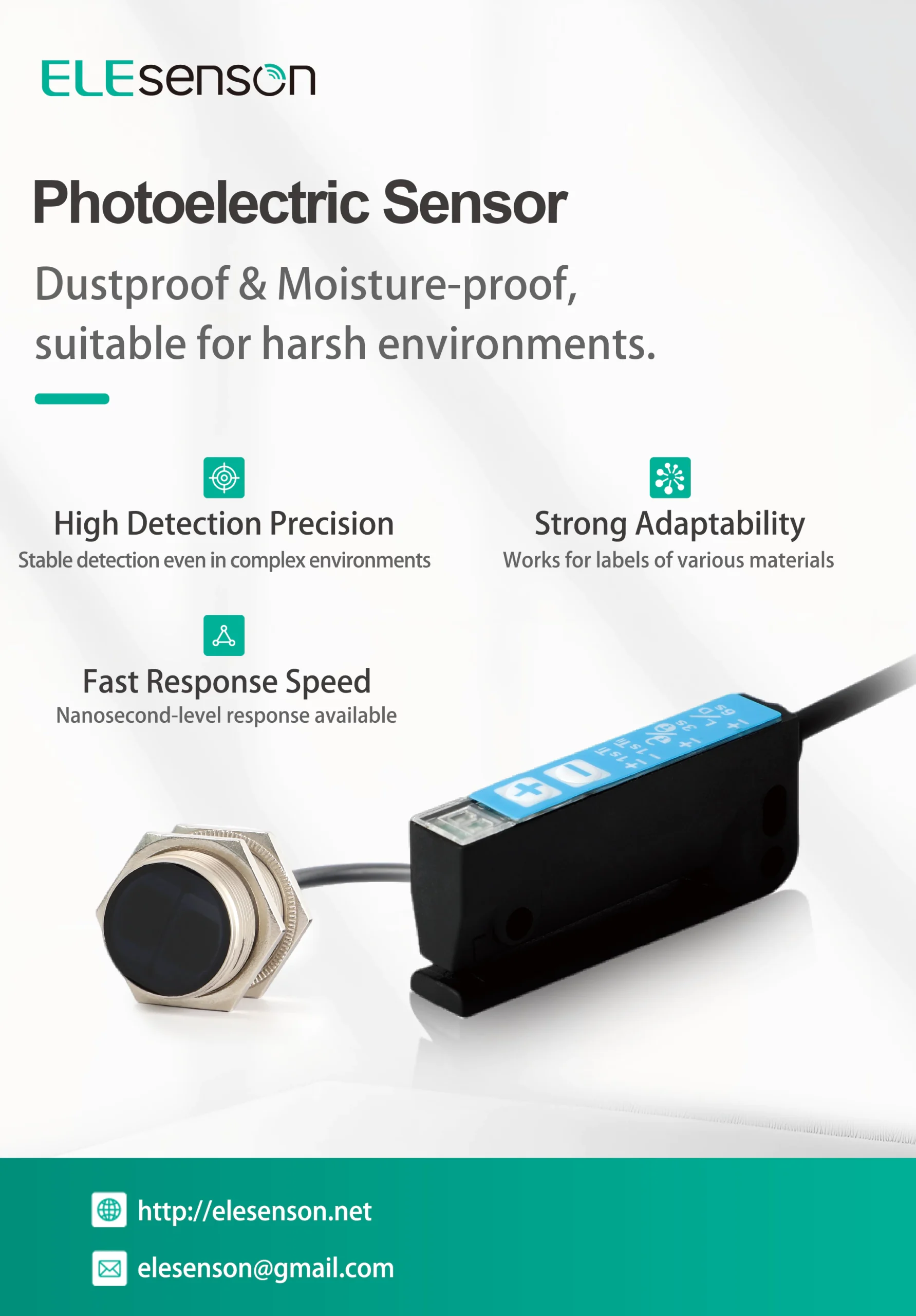 EGM photoelectric sensor dimension drawing M30 diffuse infrared sensor IP67 housing