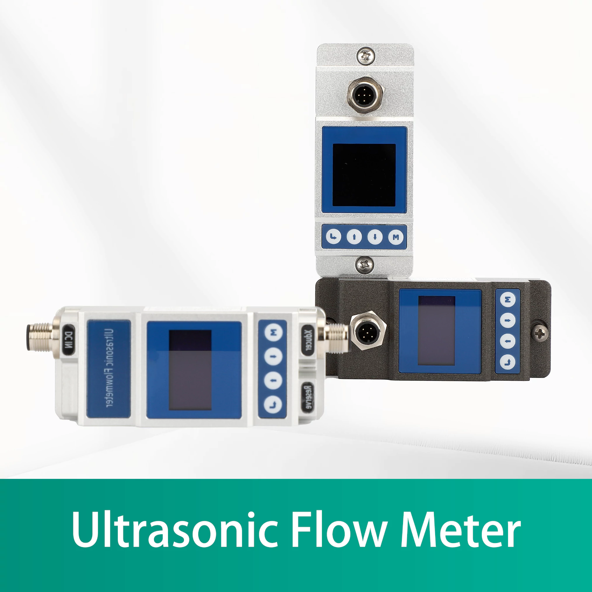 Elesenson clamp-on ultrasonic flow meter sensor, non-invasive pipeline liquid flow transmitter for real-time flow measurement