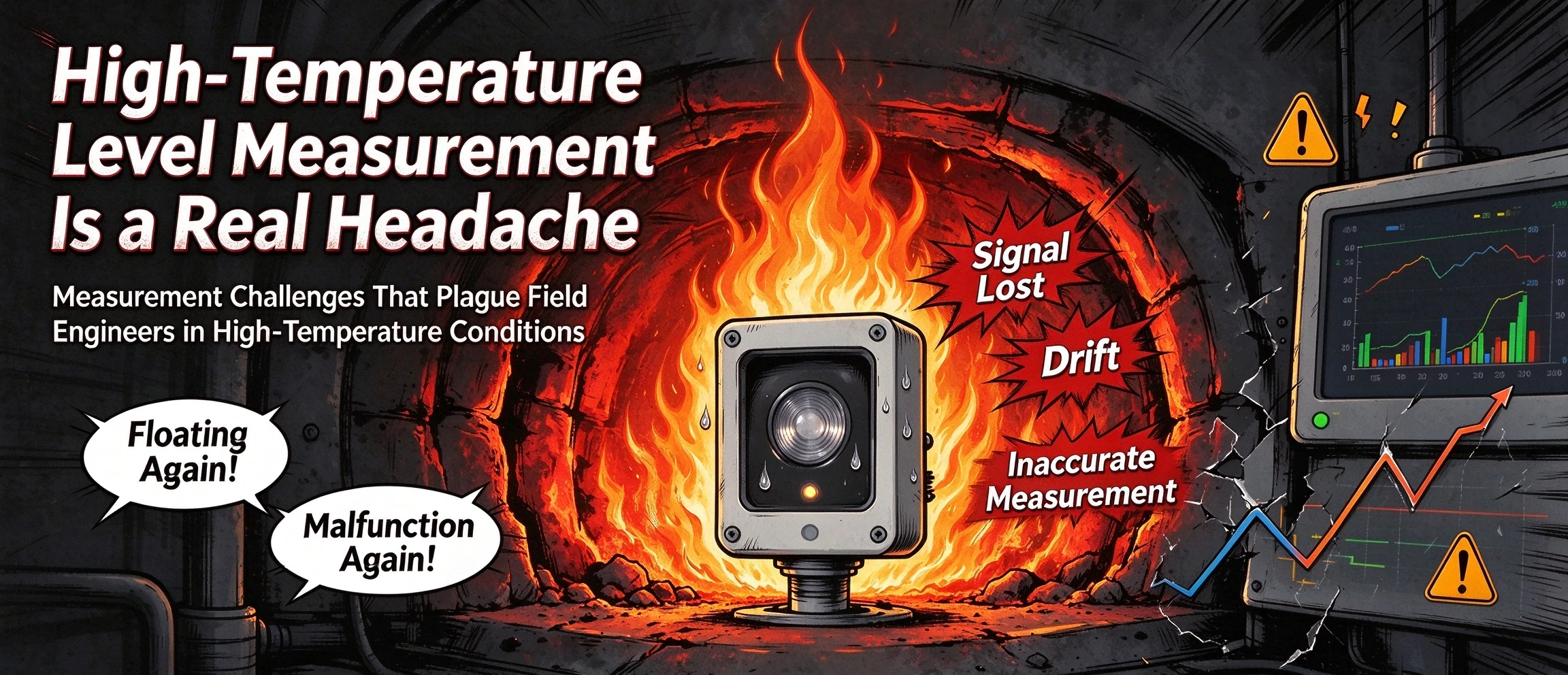 High temperature RF admittance level sensor for solid powder silo level measurement